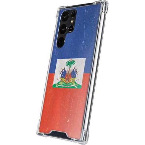 Haitian Flag Distressed Galaxy S24 Ultra Clear Case